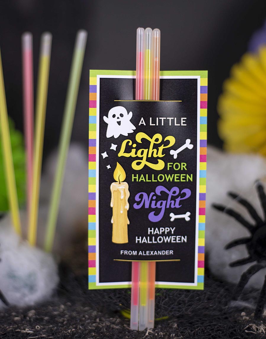 Halloween Glow stick holder great for a kids classroom gift